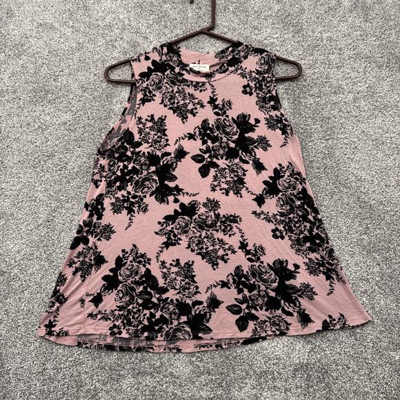 Whimsigoth Boho Tank Top Womens Medium Floral Romantic Chic Retro Gothic Stretch - Picture 1 of 6